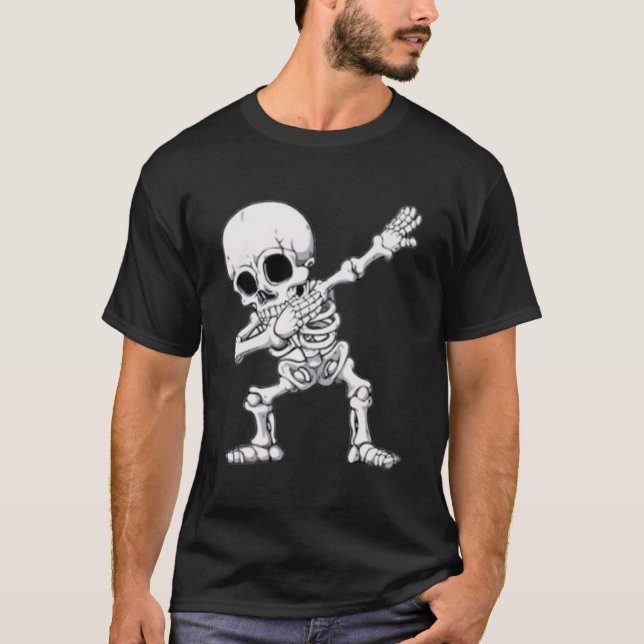 Halloween Skeleton Dabbing T - Shirt (Vorderseite)
