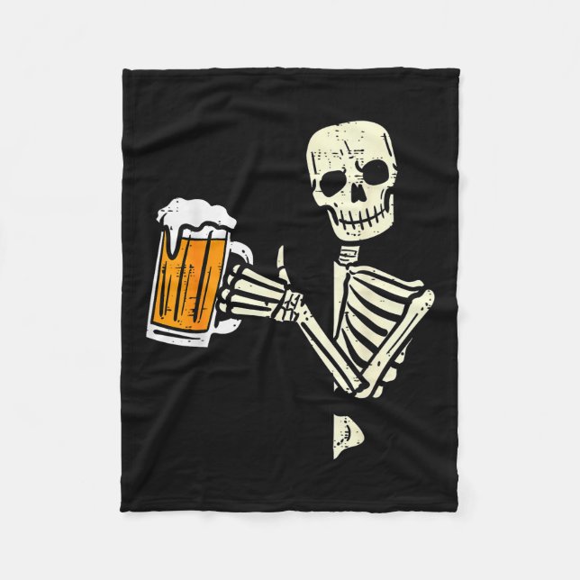 Halloween Skeleton Dad Funny Lazy Skull Costume Pa Fleecedecke (Vorderseite)