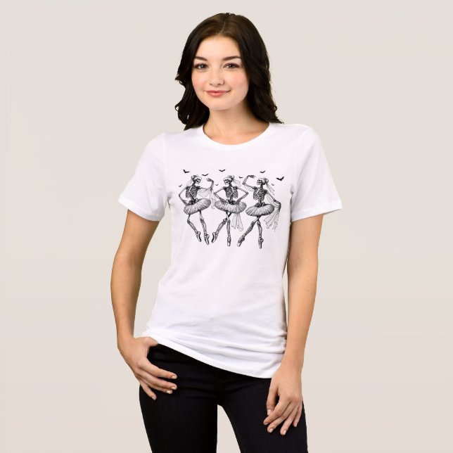 Halloween Skeleton Dancers Tri-Blend Shirt (Vorderseite voll)