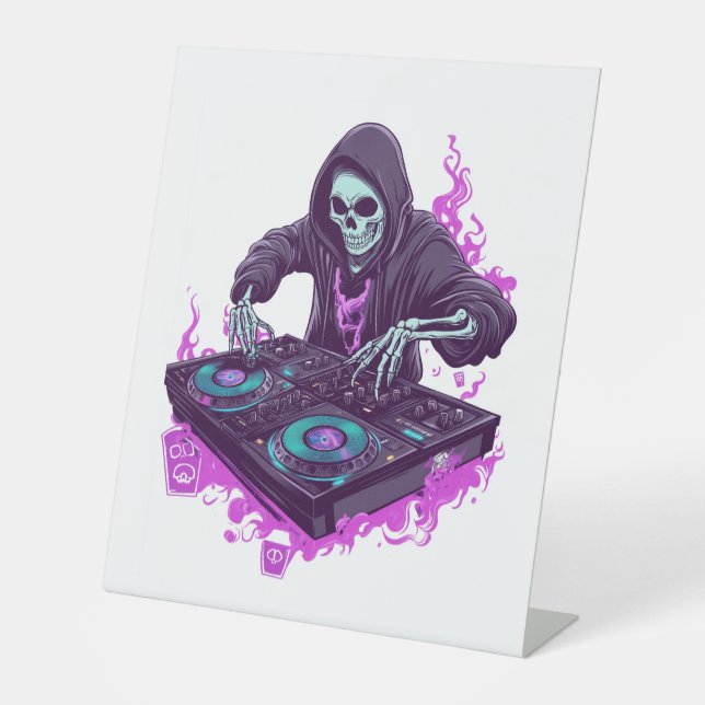 Halloween Skeleton DJ Sockelschild (Vorderseite)