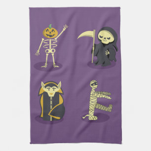 Halloween Skeleton Dracula Mummy Grim Sensenmann Geschirrtuch