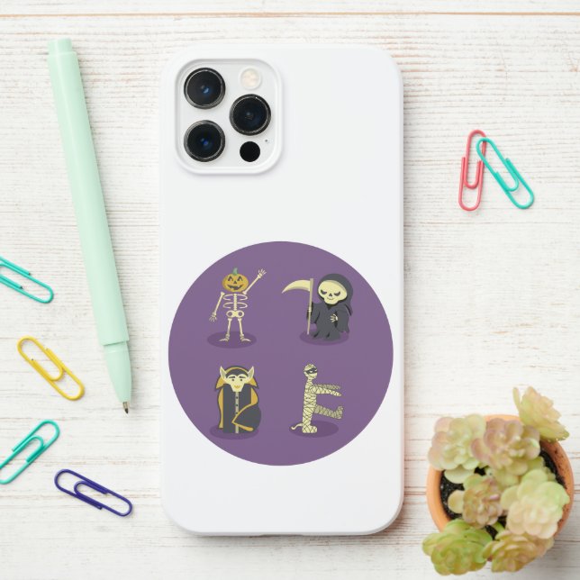 Halloween Skeleton Dracula Mummy Grim Sensenmann iPhone 12 Pro Max Hülle (Auf dem Schreibtisch)