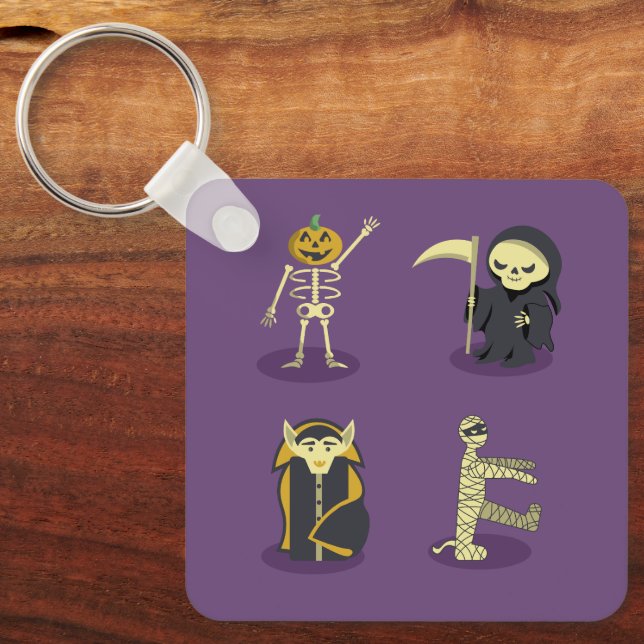 Halloween Skeleton Dracula Mummy Grim Sensenmann Schlüsselanhänger (Vorderseite)