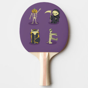 Halloween Skeleton Dracula Mummy Grim Sensenmann Tischtennis Schläger