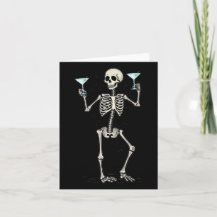 Halloween Skeleton Drink Martini Schwanz Karte