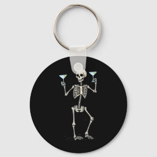 Halloween Skeleton Drink Martini Schwanz Schlüsselanhänger