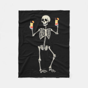 Halloween Skeleton Drinks Tequila Sunrise Schwanz Fleecedecke