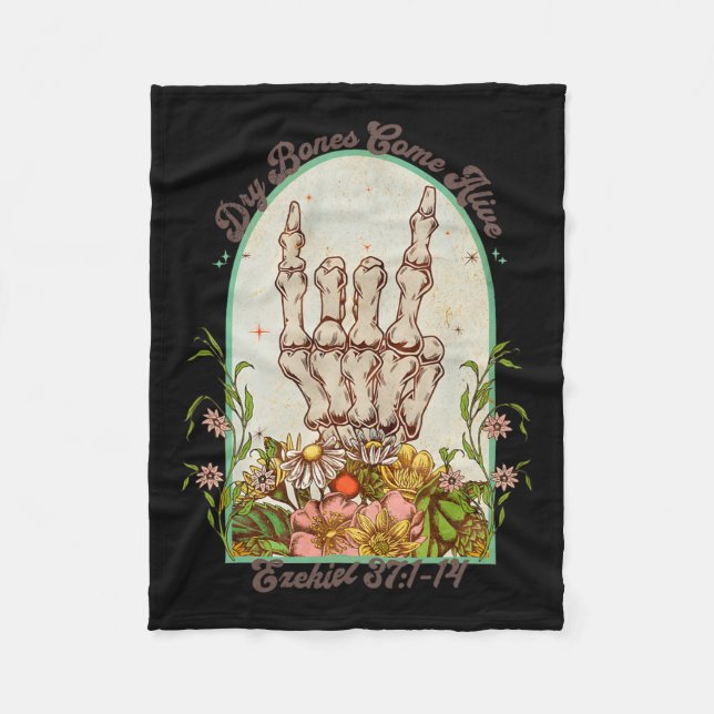 Halloween Skeleton Dry Bones Come Alive Bible Vers Fleecedecke (Vorderseite)