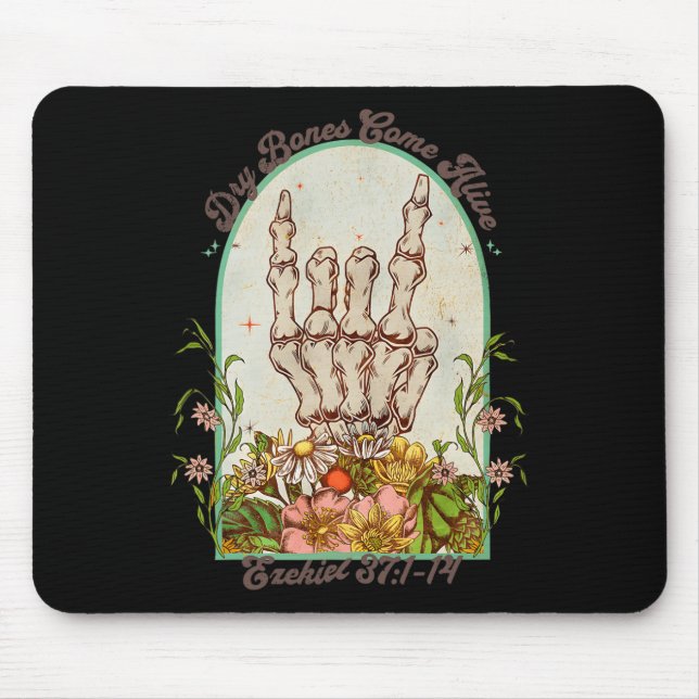 Halloween Skeleton Dry Bones Come Alive Bible Vers Mousepad (Vorne)