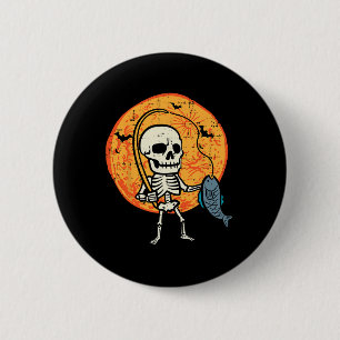 Halloween Skeleton Fischereikostüm Fischer Männer Button