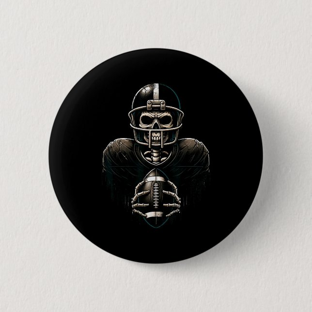 Halloween Skeleton Football Player Soky Srts Graph Button (Vorderseite)
