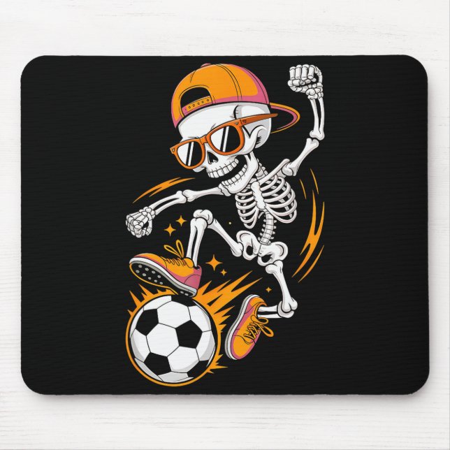 Halloween Skeleton Funny Soccer Shirt For Teens Bo Mousepad (Vorne)
