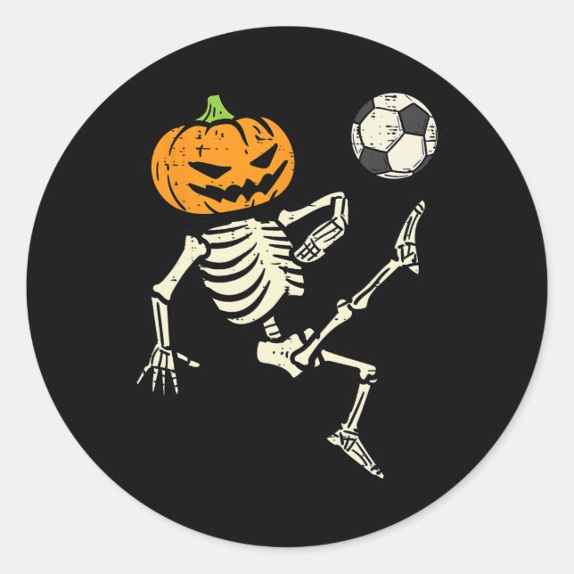 Halloween Skeleton Fußball Kostüm Junge Kind Runder Aufkleber (Vorderseite)