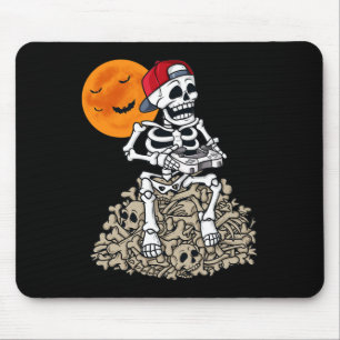 Halloween Skeleton Gamer Boys Kids Teens Gaming 1 Mousepad