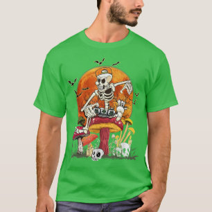 Halloween Skeleton Gamer Boys Kids Teens Gaming Ou T-Shirt