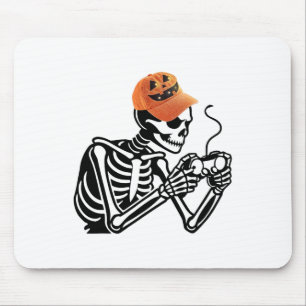 Halloween Skeleton Gamer Gaming Men Boys Kid Mousepad