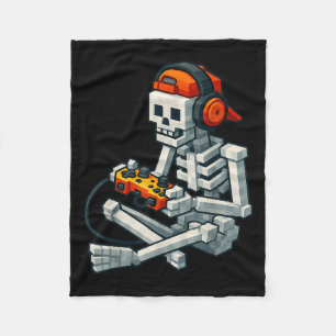 Halloween Skeleton Gamer Pixel Video Gaming Boys M Fleecedecke