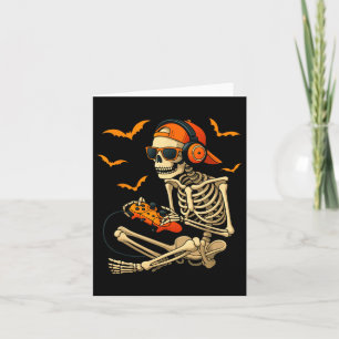 Halloween Skeleton Gamer Video Gaming Boys Männer Karte