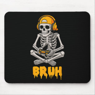 Halloween Skeleton Gamer Video Gaming Funny Skelet Mousepad