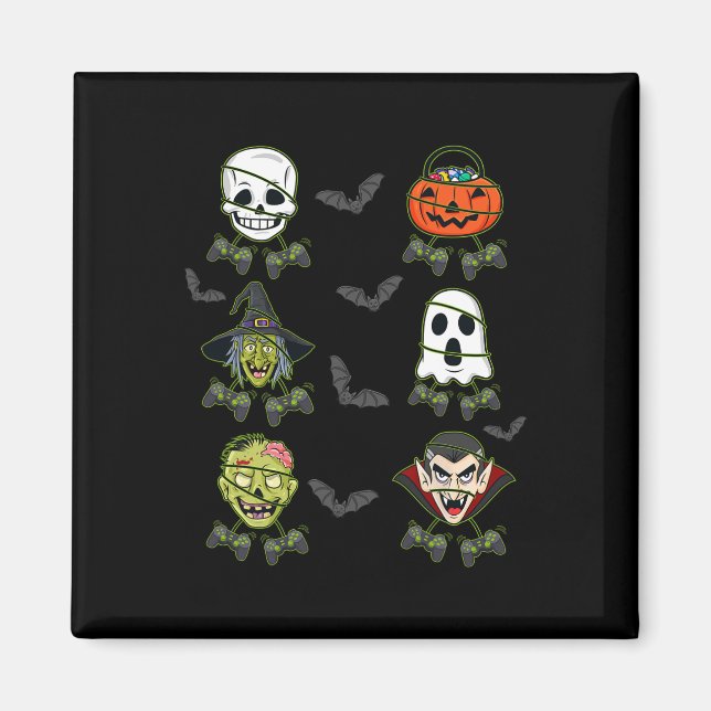Halloween Skeleton Gaming Witch Vampire Zombie Boy Magnet (Vorne)