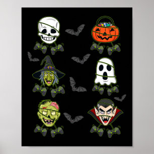 Halloween Skeleton Gaming Witch Vampire Zombie Boy Poster