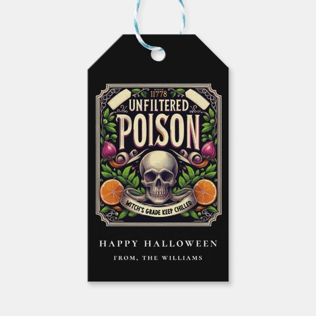 Halloween Skeleton Gift Apotheke Gothic Geschenkanhänger (Vorderseite)