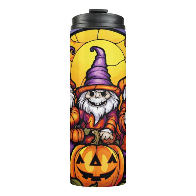 Halloween Skeleton Gnomes Thermosbecher (Vorderseite)