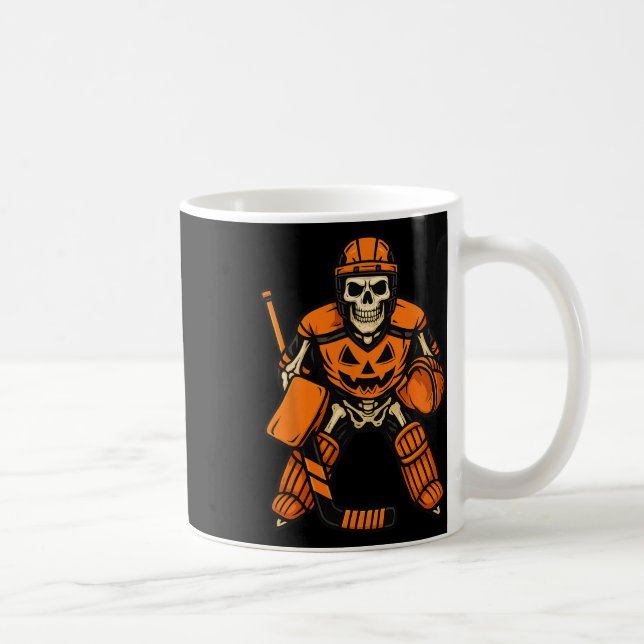 Halloween Skeleton Goalie Pumpkin Costume  Kaffeetasse (Rechts)