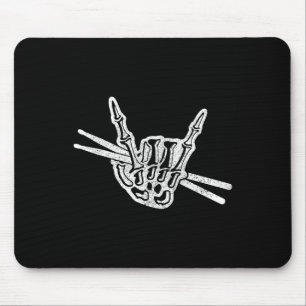 Halloween Skeleton Hand Rock und Roll Drum Mousepad