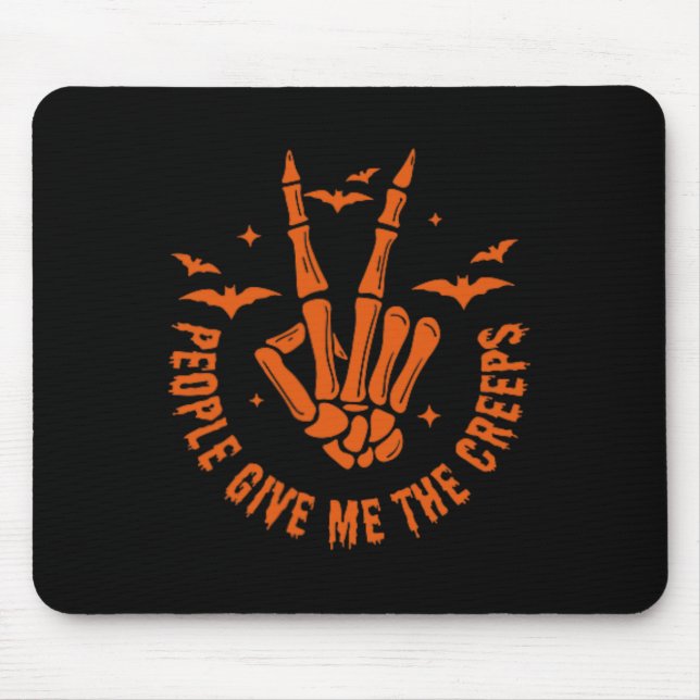 Halloween Skeleton Handfall Leute geben mir Cr Mousepad (Vorne)