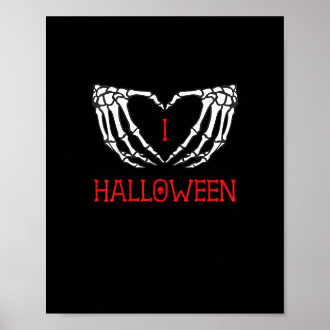 Halloween Skeleton Hands bilden Herz-Gotik Poster (Vorne)