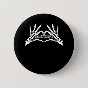 Halloween - Skeleton Hands Herz Button