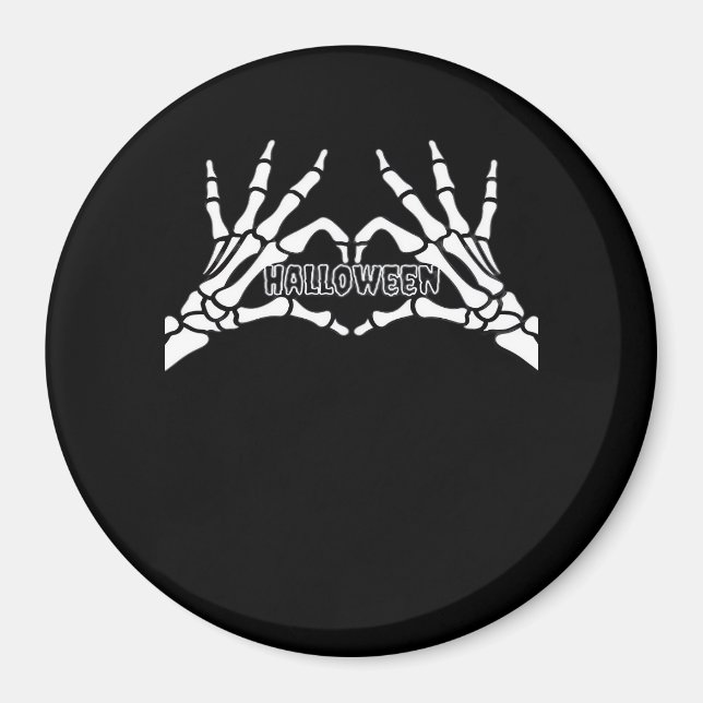 Halloween - Skeleton Hands Herz Magnet (Vorne)