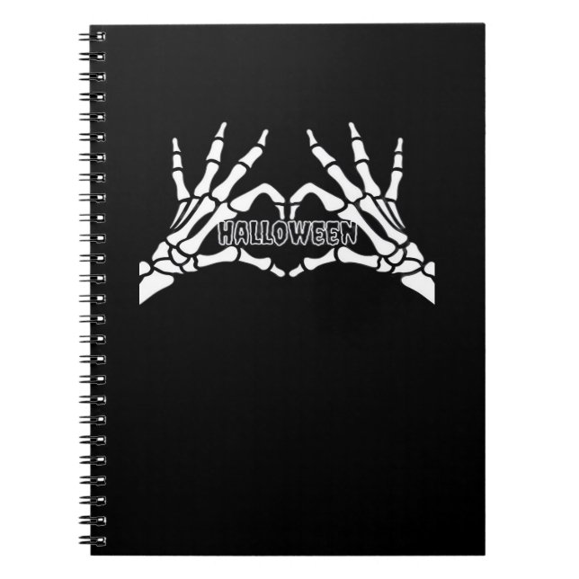 Halloween - Skeleton Hands Herz Notizblock (Vorderseite)