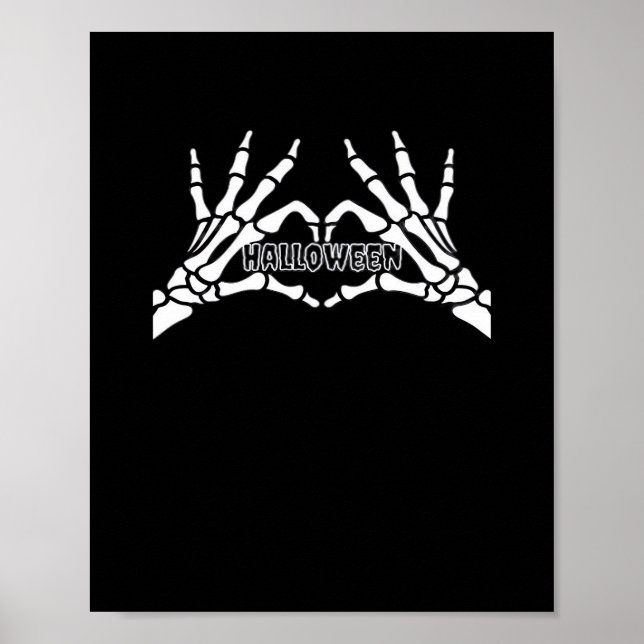 Halloween - Skeleton Hands Herz Poster (Vorne)