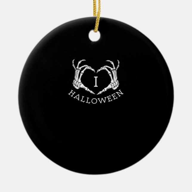 Halloween Skeleton Herbst Keramik Ornament (Vorne)