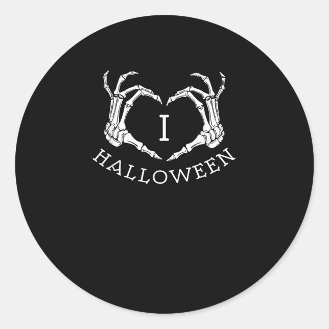 Halloween Skeleton Herbst Runder Aufkleber (Vorderseite)