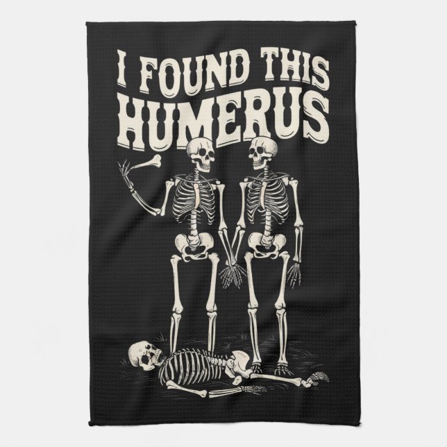 Halloween Skeleton I fand Humerus Funny Costume Geschirrtuch (Vertikal)
