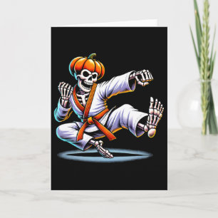 Halloween Skeleton Karate Karte