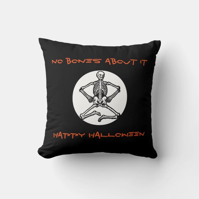 Halloween Skeleton-Kissen 16 Zoll x 16 Zoll Kissen (Vorderseite)