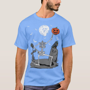Halloween Skeleton Kostüm Pumpkin Head Bats Raven T-Shirt