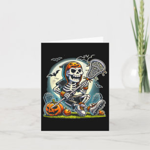 Halloween Skeleton Lacrosse Karte