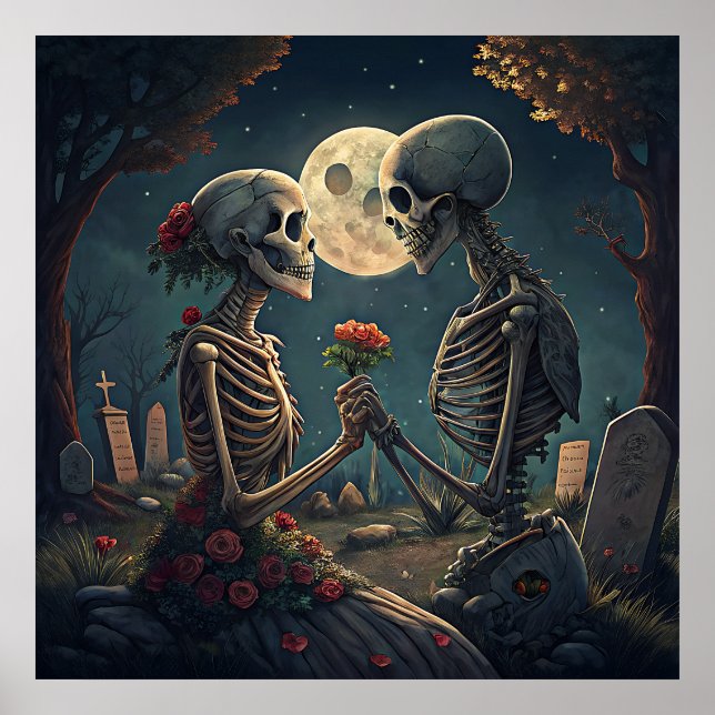 Halloween Skeleton Liebe Poster (Vorne)