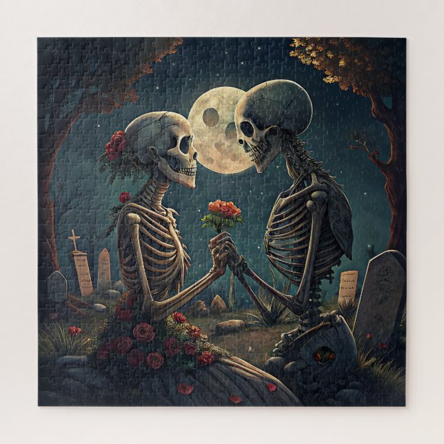 Halloween Skeleton Liebe Puzzle (Vertikal)