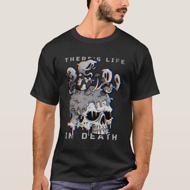 Halloween Skeleton Life Niedlich Mushroom Retro Ca T-Shirt (Vorderseite)