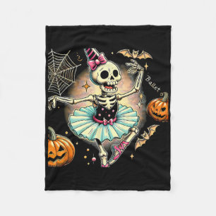 Halloween Skeleton Llet Dancing Llerina Fleecedecke