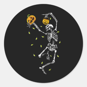 Halloween Skeleton Men Women Dance Skeleton Pumpk Runder Aufkleber