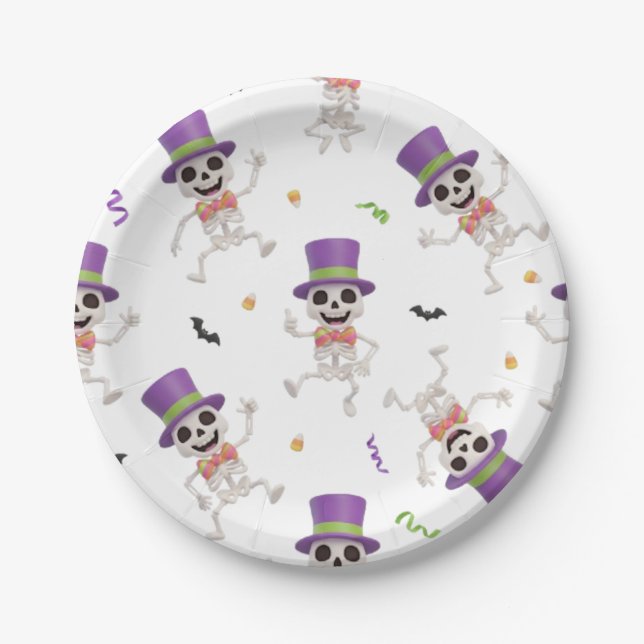 HALLOWEEN SKELETON PAPPTELLER (Vorderseite)