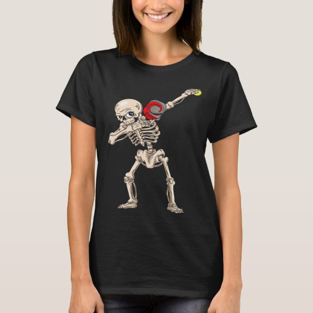 Halloween Skeleton Pickleball Dabbing T-Shirt (Vorderseite)