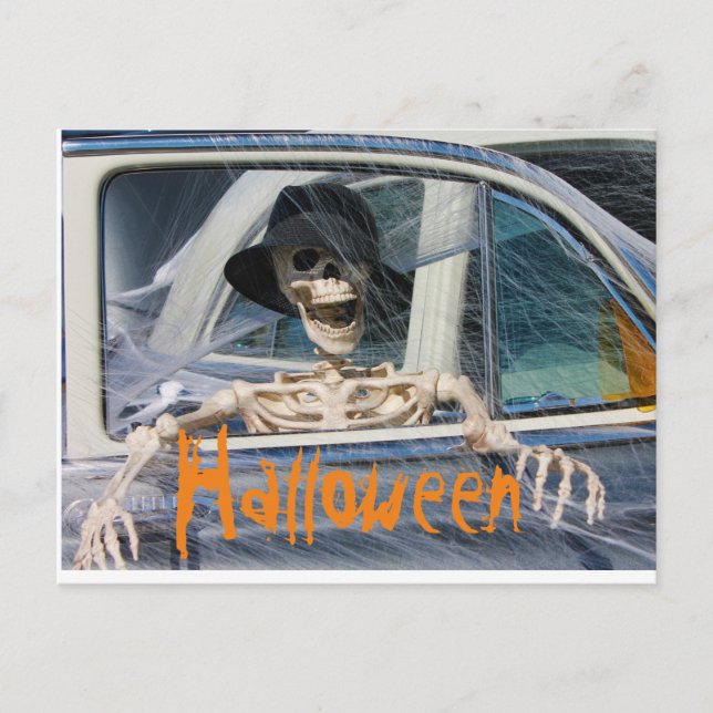 Halloween Skeleton Postkarte (Vorderseite)